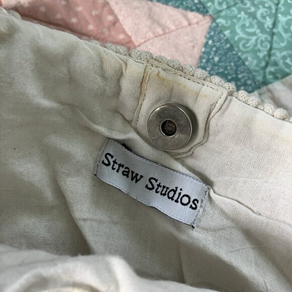 Straw Studios Macrame Bag Off White Woven Boho Fringe Crossbody - Picture 6 of 9